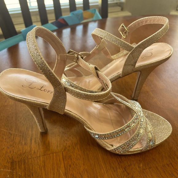 Lauren Lorraine Shoes - Lauren Lorraine Sparkly Gold High Heels